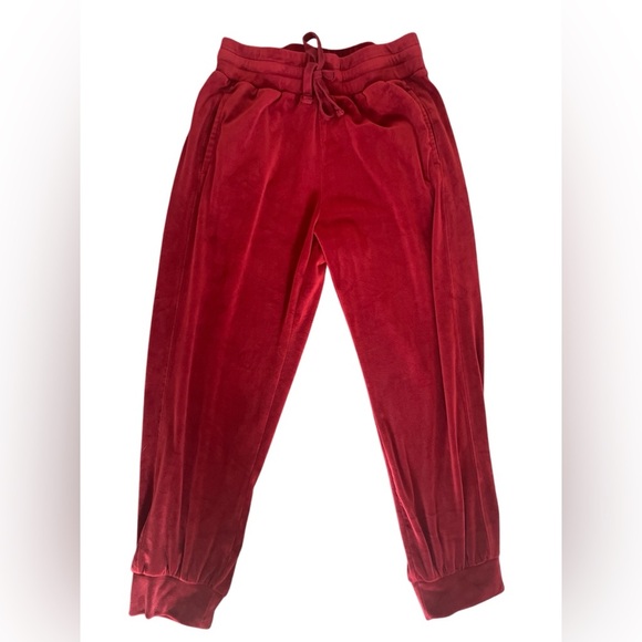 Saturday Sunday by Anthropologie Ladies Velour Red Joggers Size Medium - Picture 1 of 6